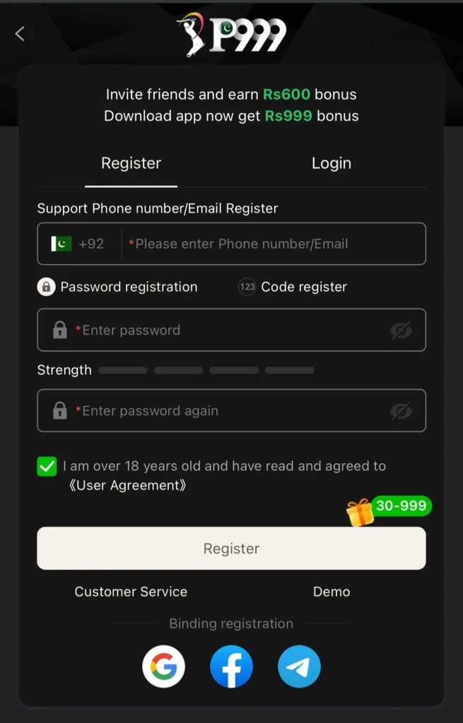 P999 Registration